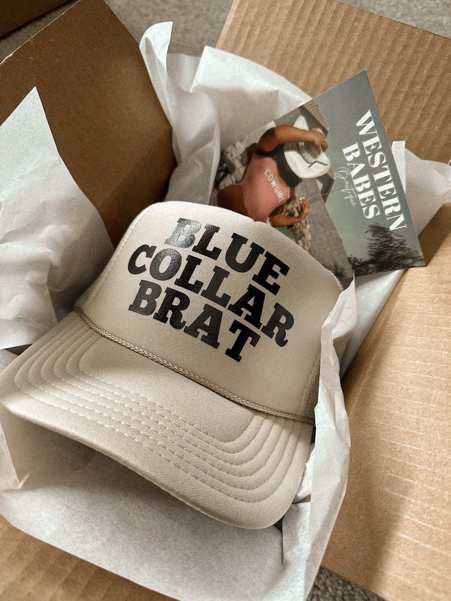 BLUE COLLAR BRAT TRUCKER HAT