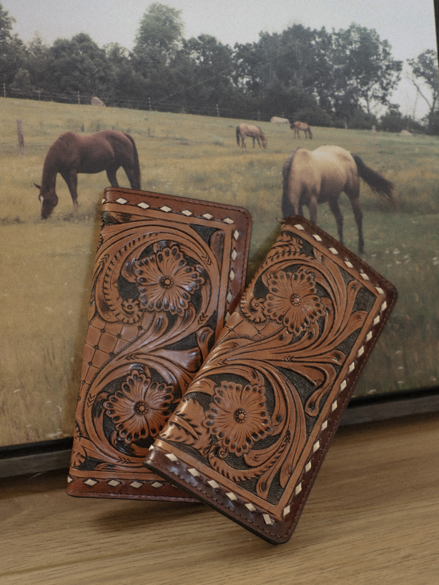TOOLED LEATHER WALLET