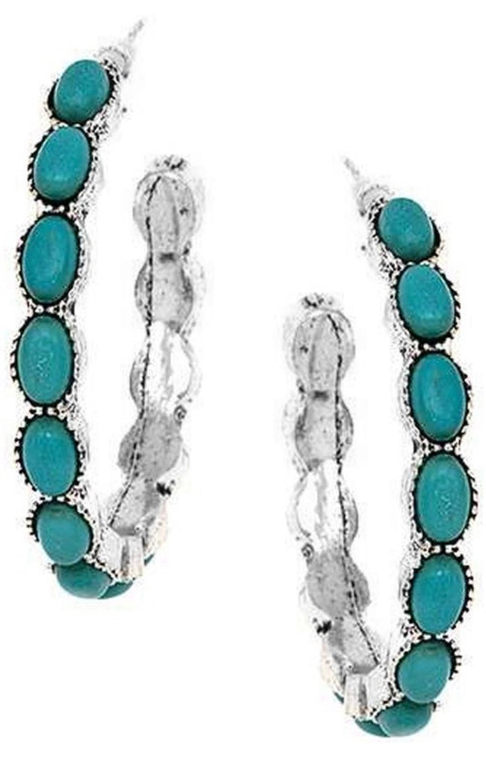 TURQUOISE HOOP EARRINGS