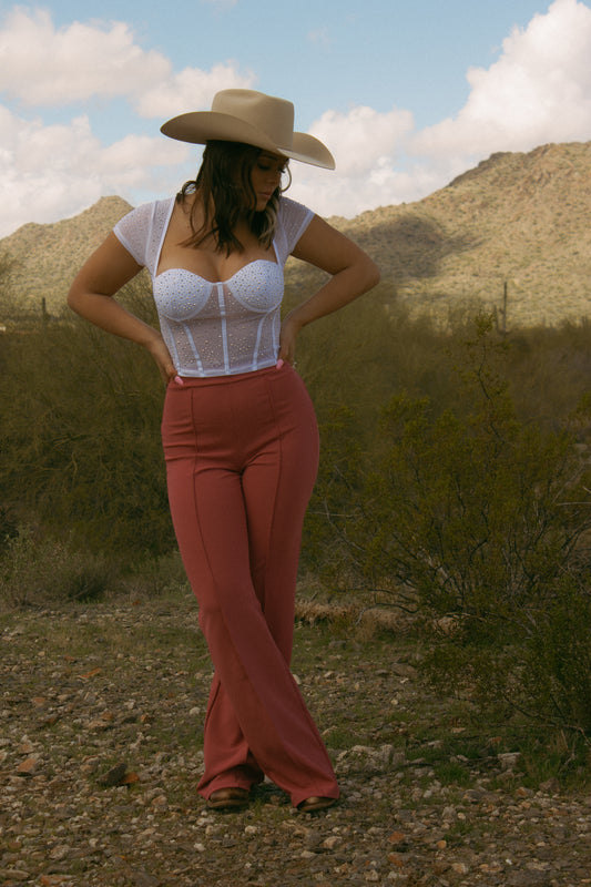 TROUSERS - MAUVE