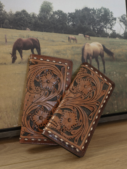 TOOLED LEATHER WALLET