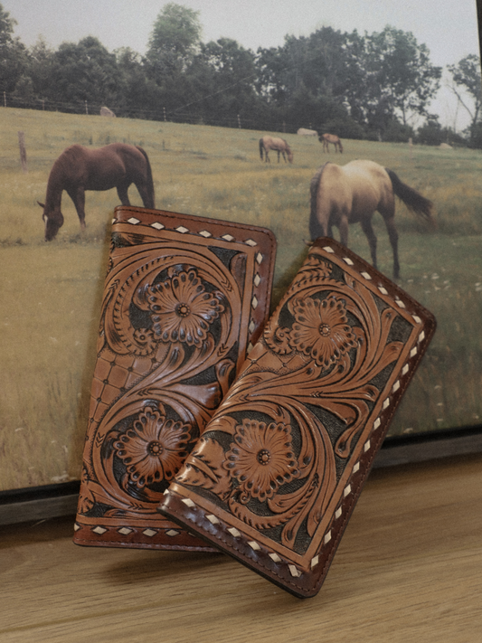 TOOLED LEATHER WALLET