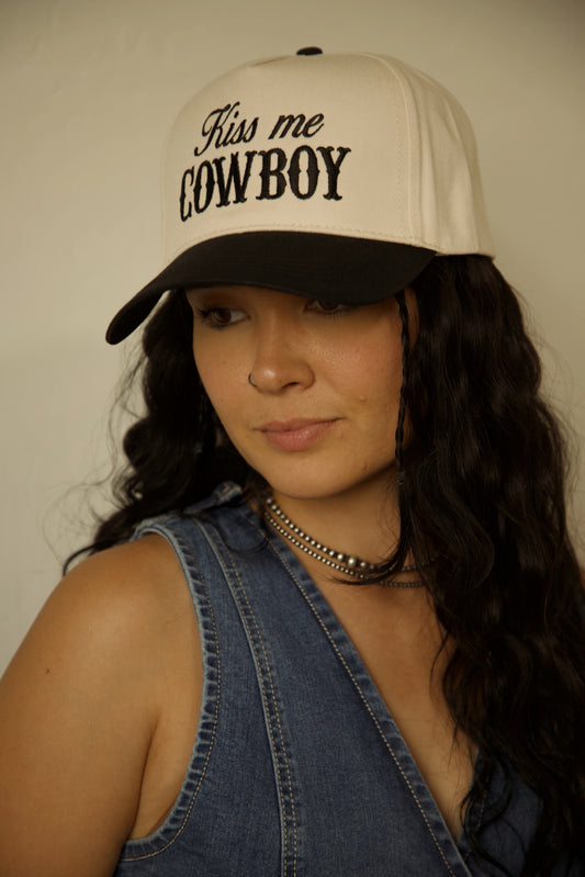KISS ME COWBOY TRUCKER HAT