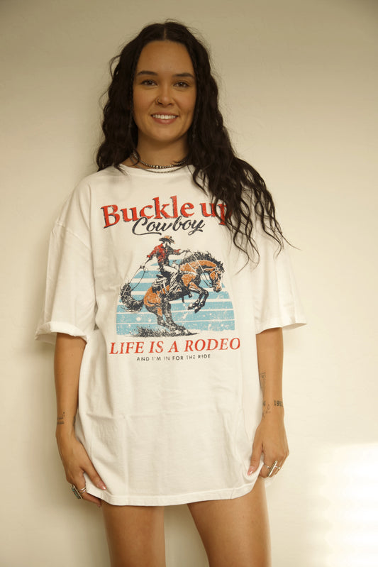 BUCKLE UP COWBOY GRAPHIC TEE